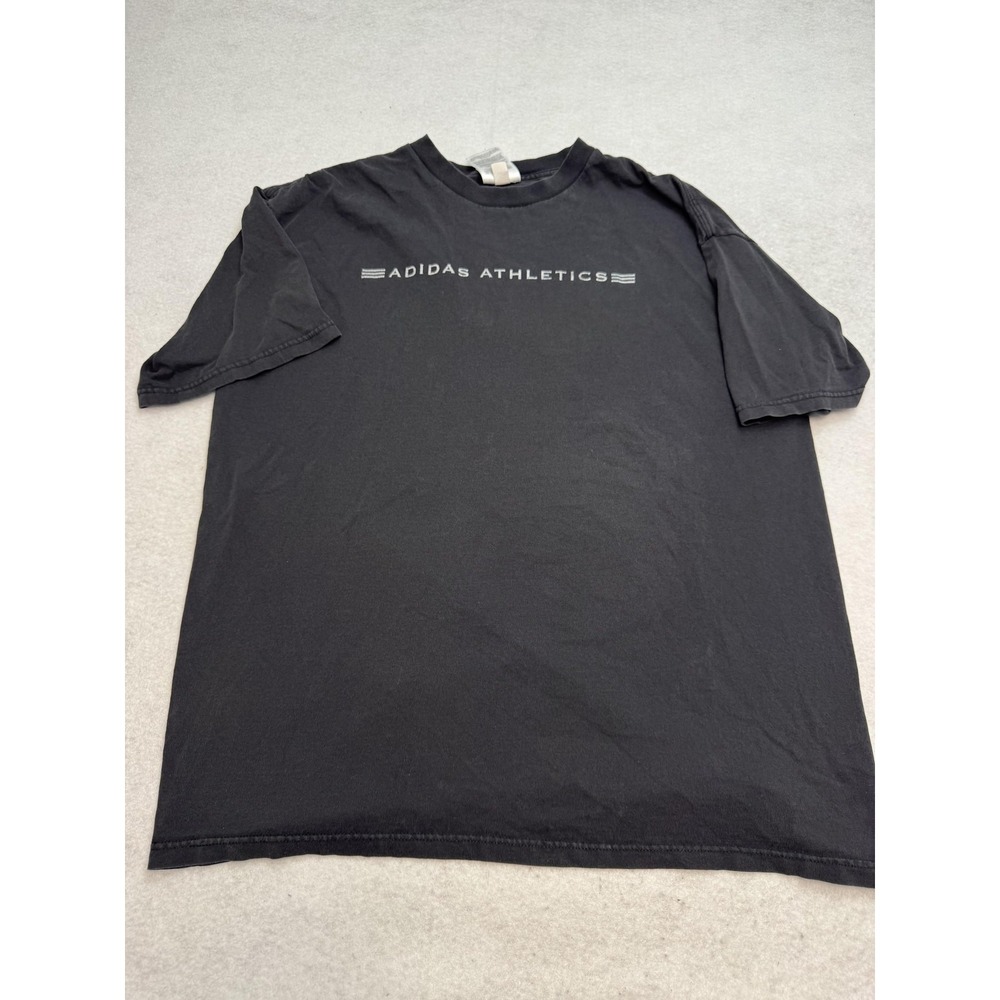 Adidas Y2K Athletics Shirt Mens Large Black Logo Graphic Sports Tee